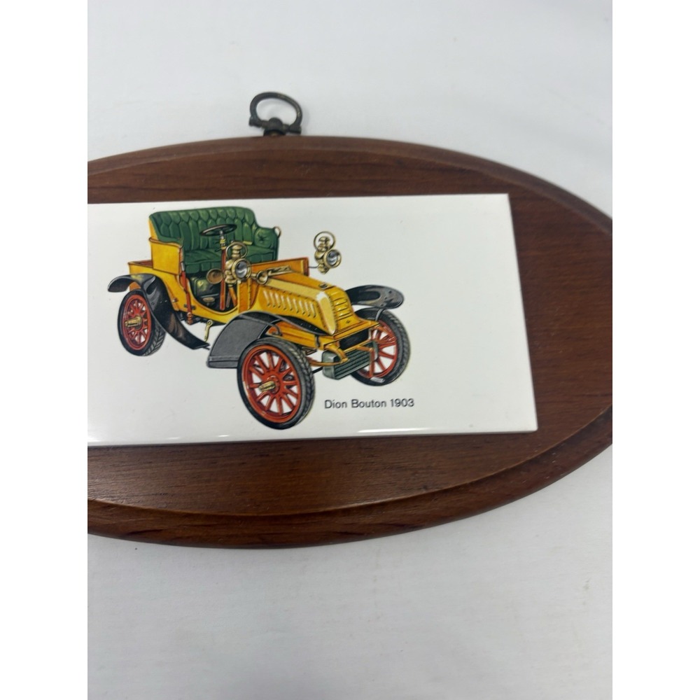 Vintage Car Automobile Wall Hanging Wooden Tile 1903 Dion Bouton - Picture 5 of 5